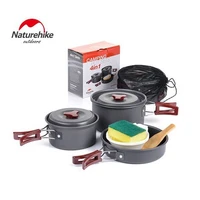 naturehike outdoors camping cookware pot set for backpacking hiking trekking picnicking cooking set bowl pot pan