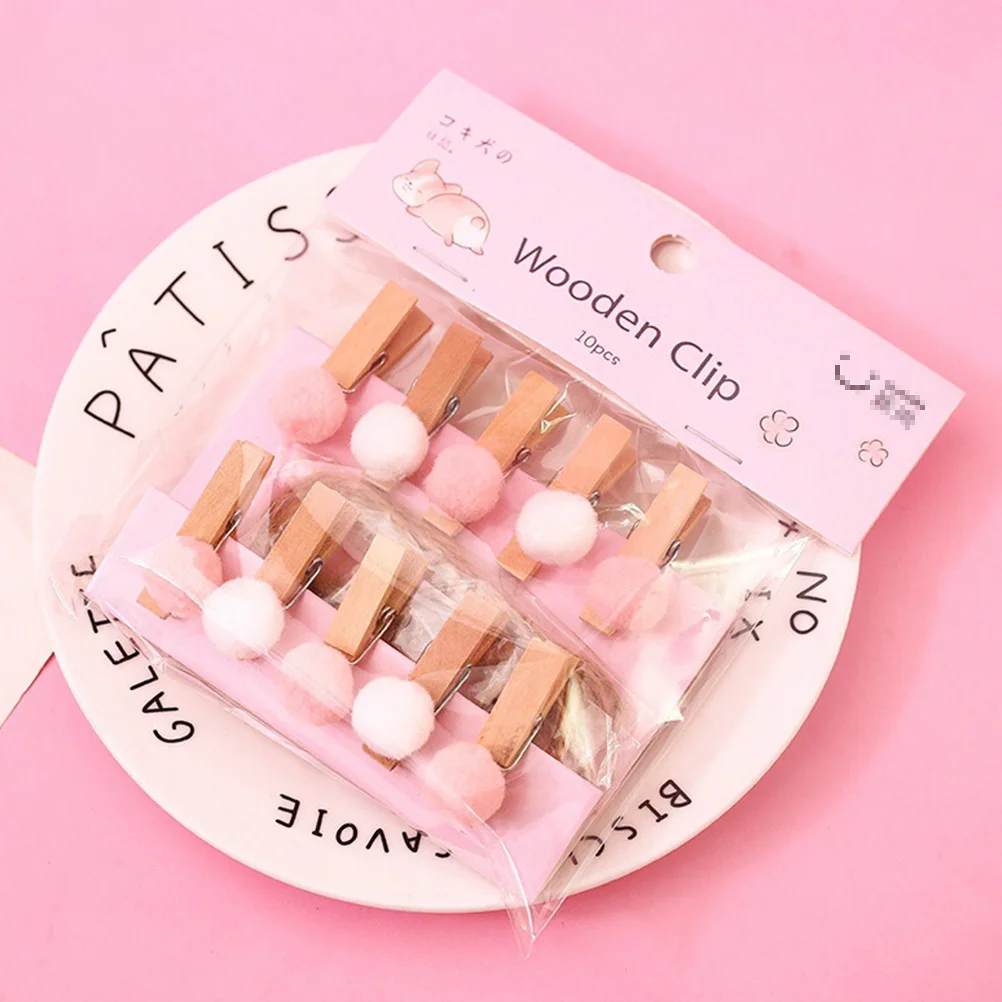 

50 шт. миниатюрные меховые деревянные зажимы, украшения, помпоны, женские прищепки для творчества, искусства