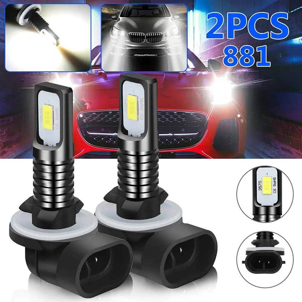 

2Pcs 881 Led Car Fog Lamp DRL Driving Bulbs 862 886 889 894 896 898 Xenon White 6000k 4000lm Ip67 Waterproof Auto Led Lights