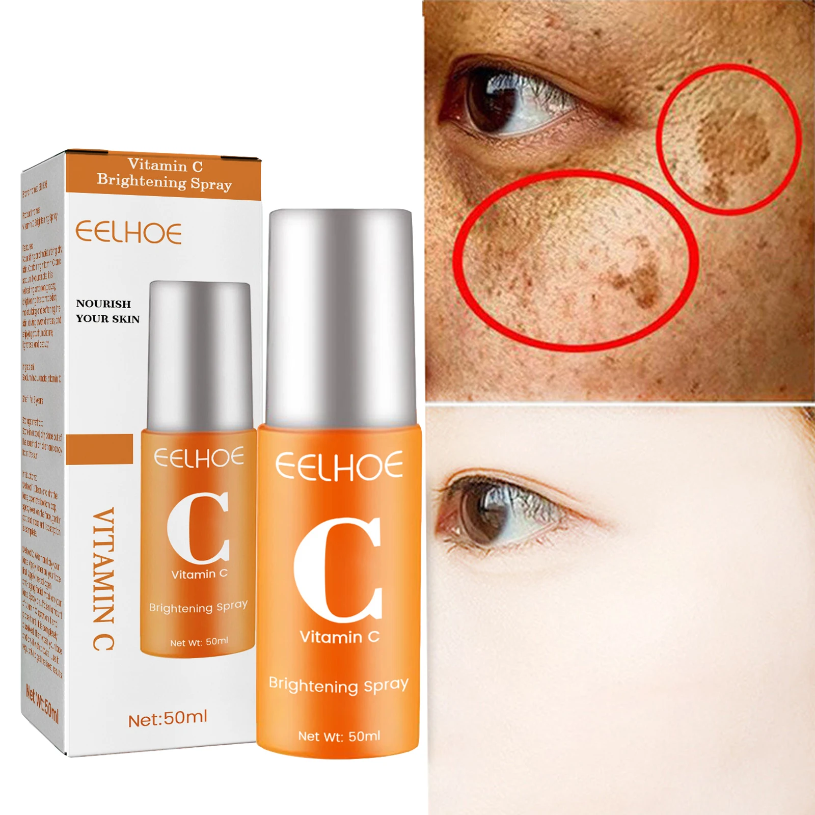 

Vitamin C Whitening Freckle Face Spary Remove Dark Spots Melasma Melanin Brighten Hydrating Moisturizing Essence Toner Skin Care