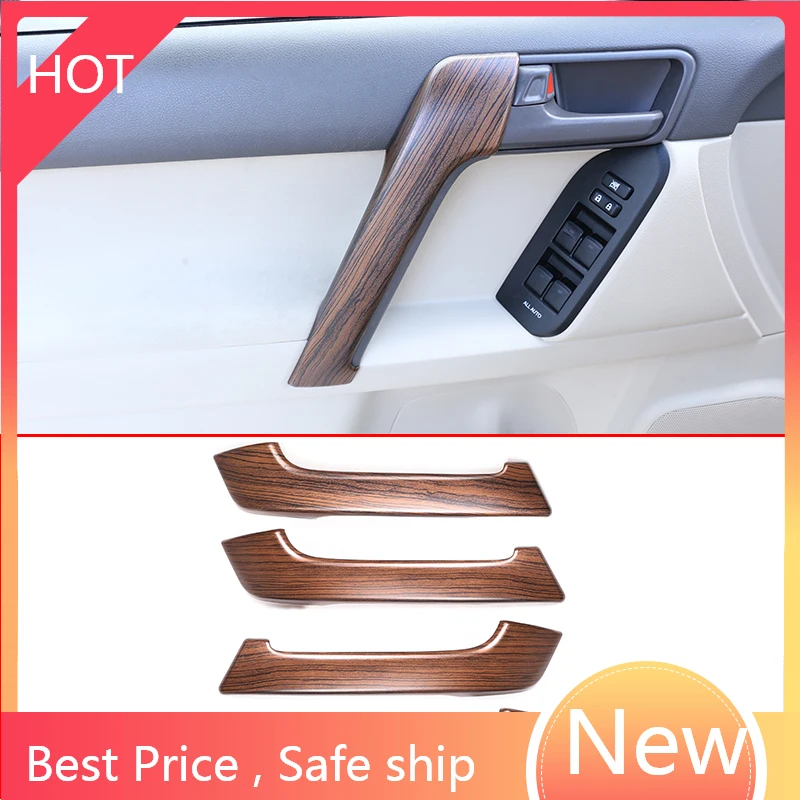 

4 Pcs For Toyota Land Cruiser Prado FJ150 150 2010-2018 Pine Wood Grain Car ABS Interior Door Handle Trim Accessories gvfg