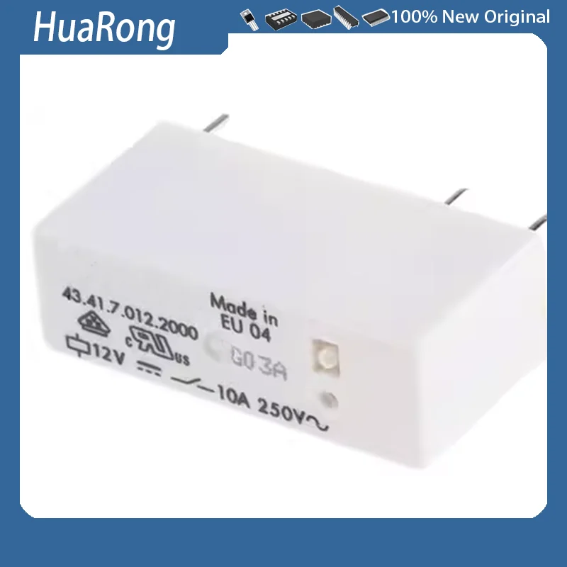 2 шт./партия, 43.41.7.012.2000 DC12V 10A 250VAC 5