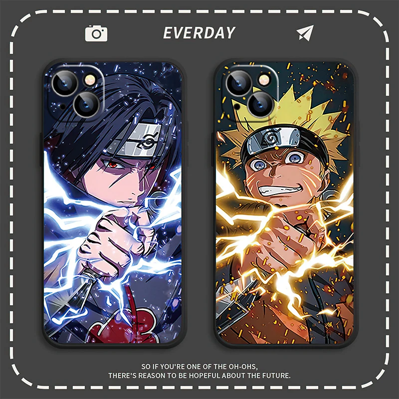

NARUTO Phone Case For iPhone 11 12 13 Pro 6 6S 7 8 Plus 12 13 Mini XS MAX X XR SE2020 Cover Uchiha Sasuke Uzumaki Naruto Cartoon