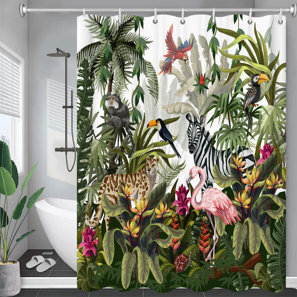 

Водонепроницаемые занавески для душа Frabic с тропическим рисунком