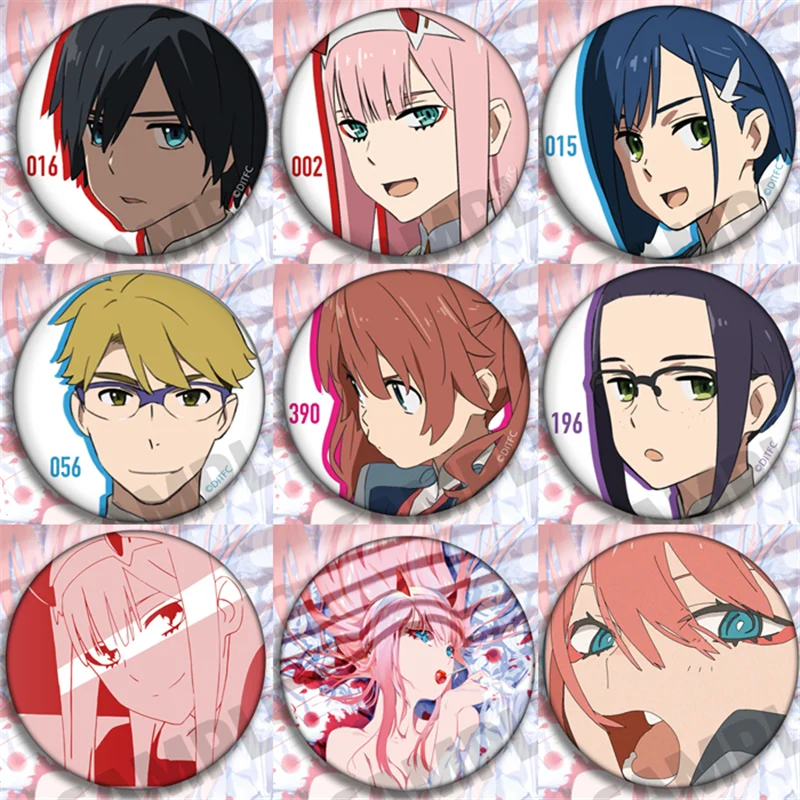 

9pcs Anime Badge DARLING in the FRANXX ZERO TWO GORO Pin Brooch Button