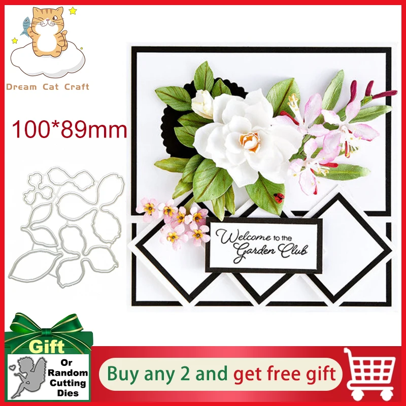 

Gardenia Flower Leaf Decoration Scrapbooking Dies Metal Cutting Dies Stencils for DIY Album Paper Card Decorative Craft Die Cuts