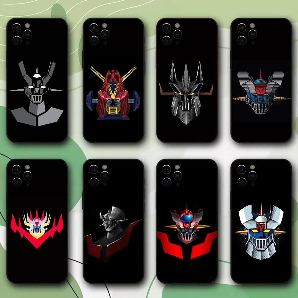 Чехол для телефона с аниме роботом G-Goldorak iPhone 16 15 14 13 12 11 Pro X XS Max XR Plus мягкий черный