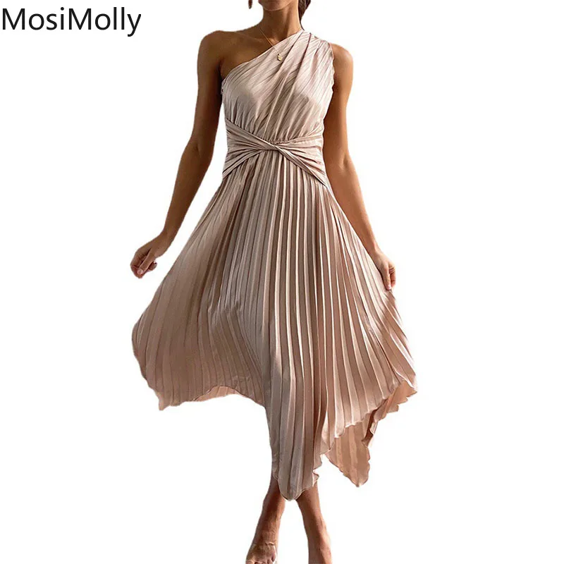 

Party Dress Irregular Hem Midi Dress Women 2022 Trendy Dress One Shoulder Midi Dress Female Vestidos