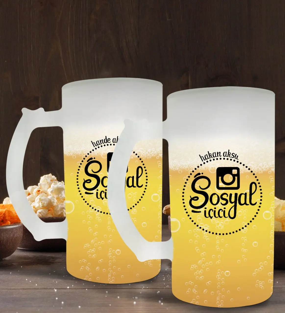 

Personalized Social İçici Design 2'li Frosted Glass Beer Cup 50cl-4