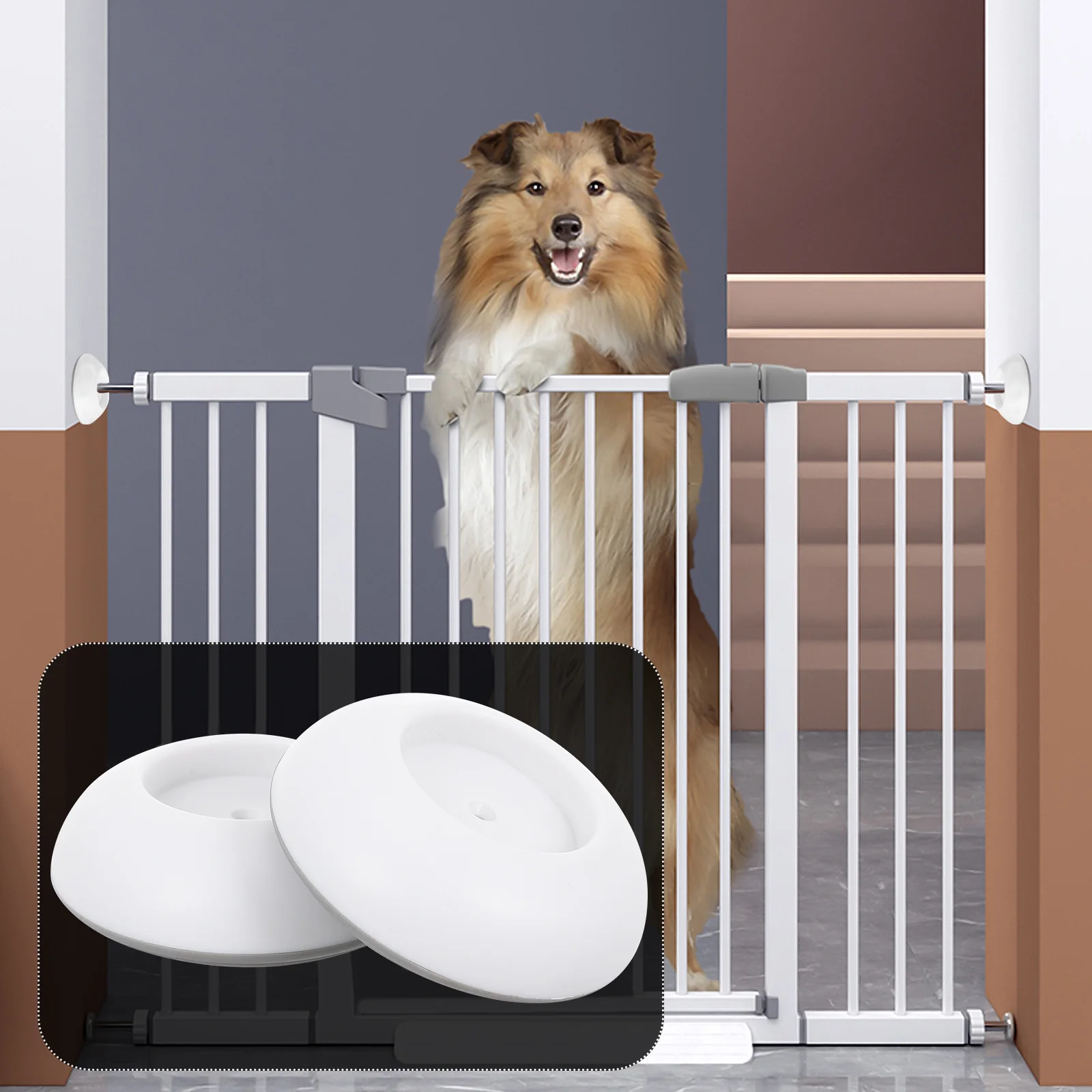 

4 Pcs Interior Accessories Bolt Fittings Indoor Fence Round Mat Guardrail Cushion Tool White Balcony Pad Child Safety barrier