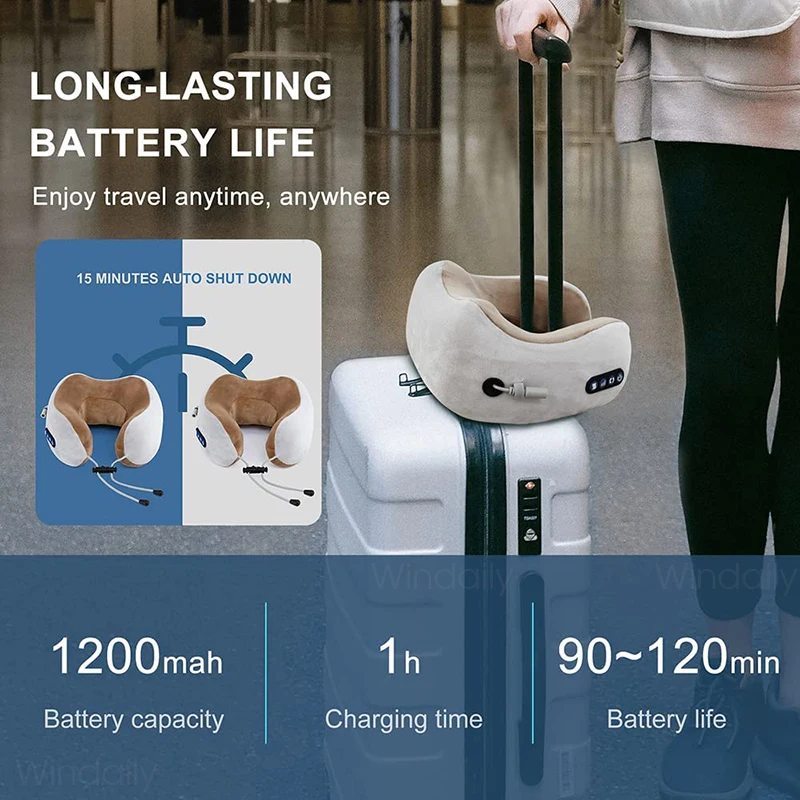 Массажер U-образный электрический для шеи и плеч с вибрацией