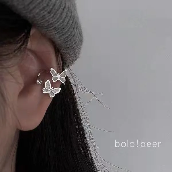 

1 Pc Harajuku Style No Ear Hole Butterfly Small Earrings Ear Clip for Women Fashion Ear Jacket Friend Party Jewelry Wholesale