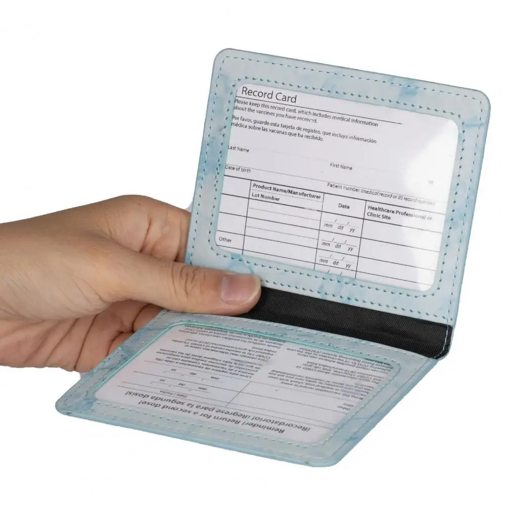 

Protective Cover Portable Visible Faux Leather Flexible Wear-resistant Card Case Holder for Daily Use