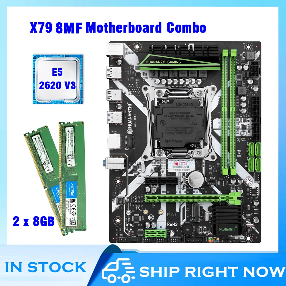 

Материнская плата HUANANZHI 8M F X99 Combo с E5 2620v3 2*8 ГБ DDR4 2133 RECC поддержка NVME USB3.0 SATA