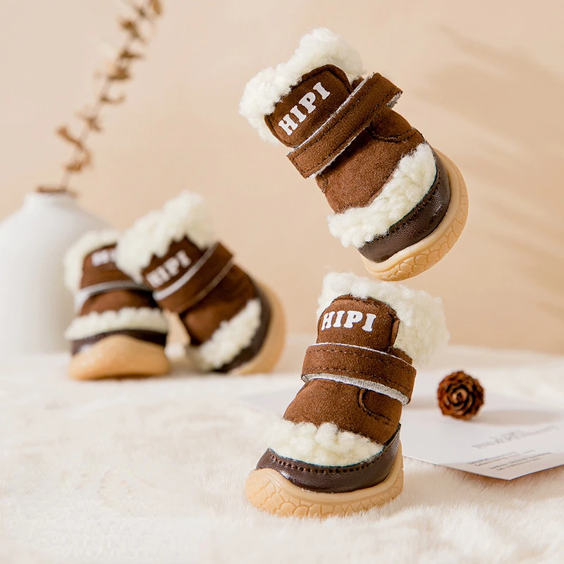 

4 шт., Нескользящие зимние ботинки для собак