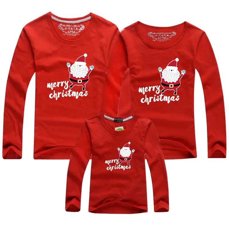 

Merry ChristmasMother Daughter Family Matching Outfits Autumn Cotton Father Son Boys Women Girl T Shirt Family Clothing