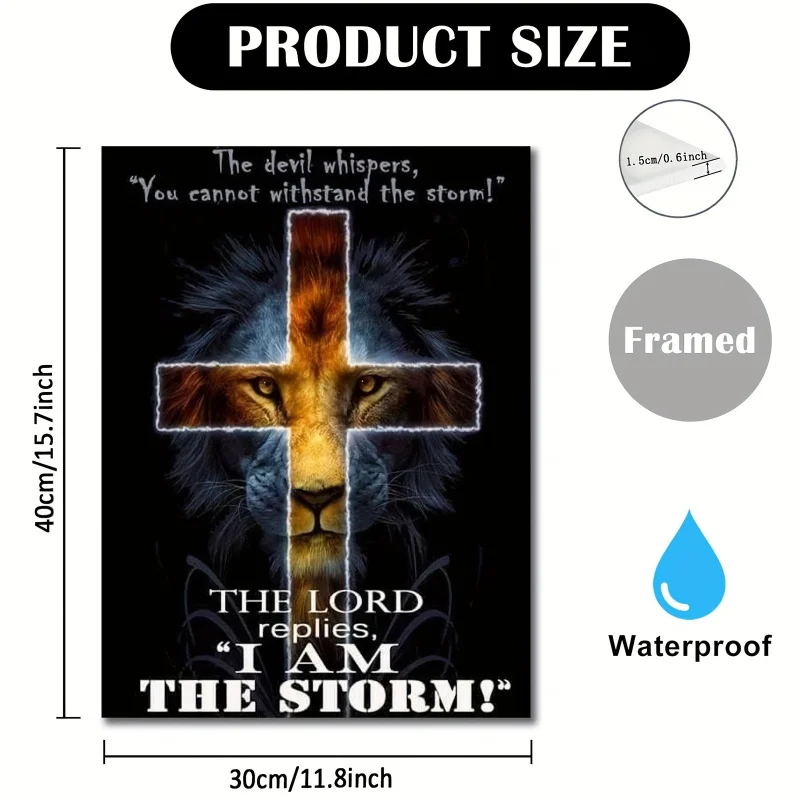 Вдохновляющее изображение Льва на холсте настенное искусство с деревянной