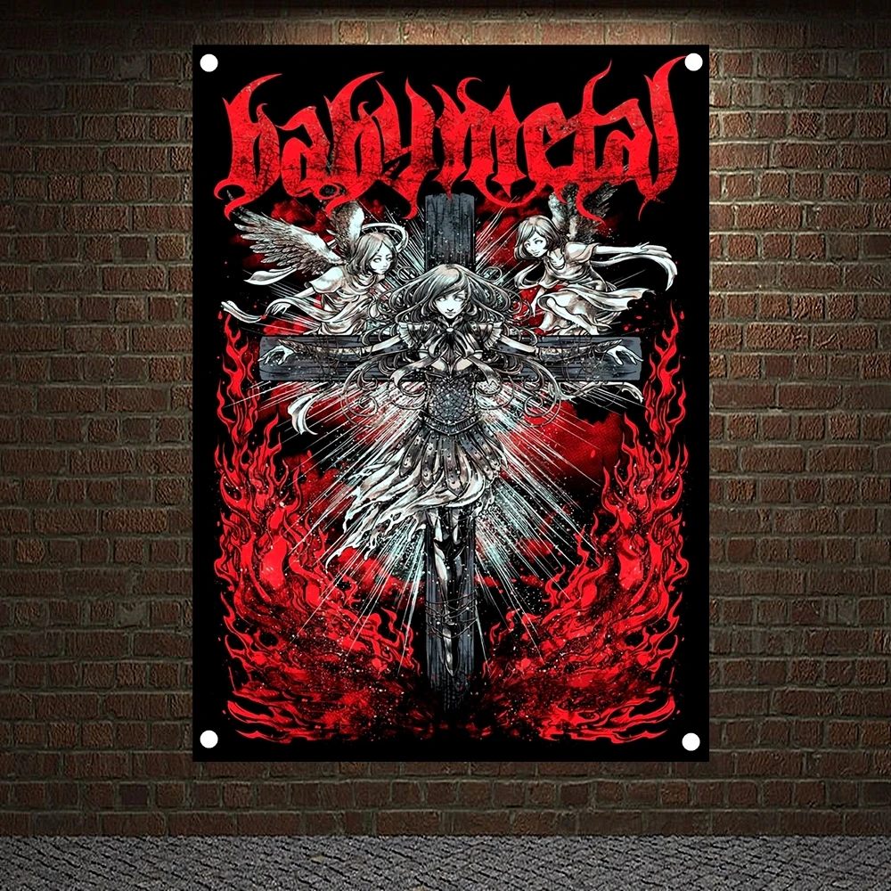 

Macabre Art Posters Wall Hanging BABYMETAL Rock Band Signboard Flag Banner Rock Music Stickers Canvas Painting Tapestry Wall Art