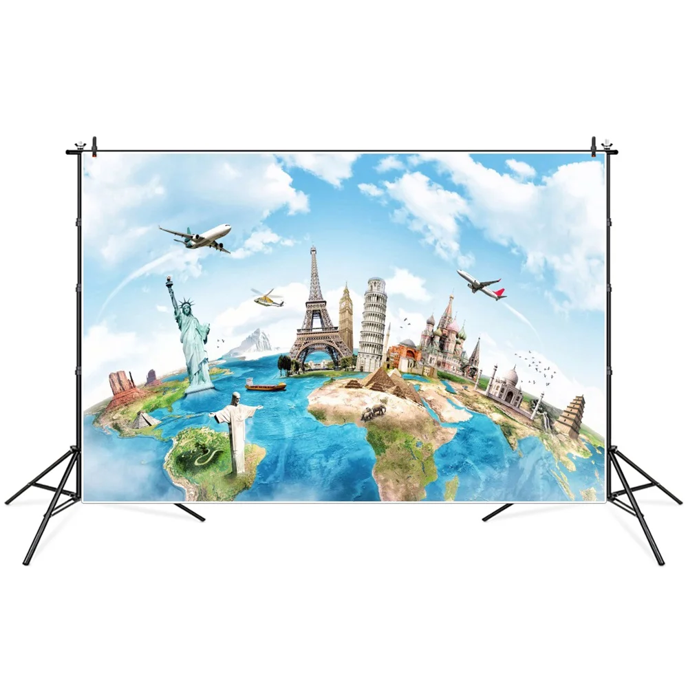 

Famous Holiday Landmarks Buildings Scenery Photography Backgrounds Custom Baby Home Party Photocall Photographic Photo Backdrops