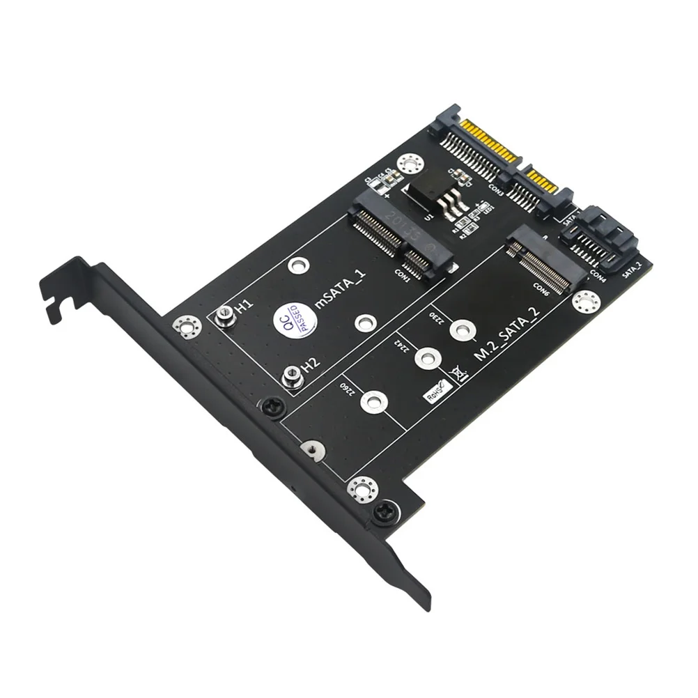 

mSATA Adapter with Bracket M.2/mSATA to Double SATA 3.0 Converter Supply