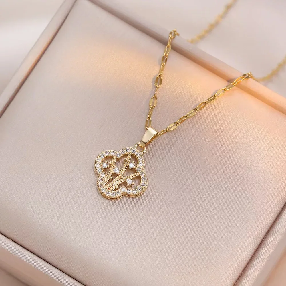 Женское винтажное ожерелье с четырьмя листьями и цветком ювелирные изделия