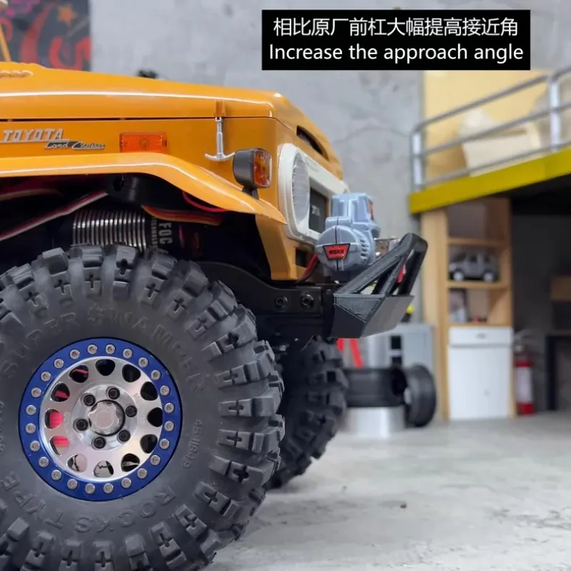 Фото Передний бампер FMS 1/10 для радиоуправляемого краулера Land Cruiser FJ40 – нейлоновый бампер-кенгурятник для FJ40, запчасти для тюнинга внедорожников №5