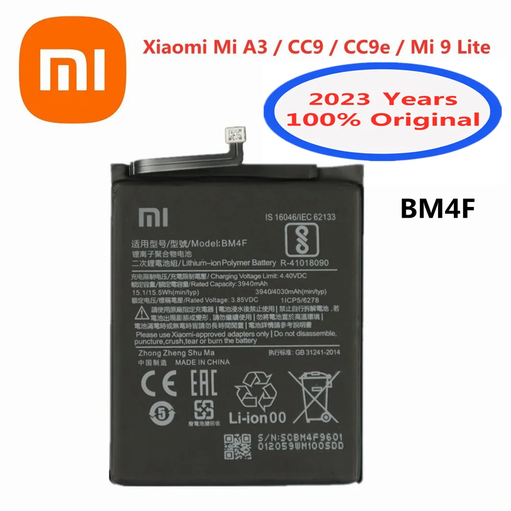

2023 years High Quality BM4F 100% Original Battery For Xiaomi Mi A3 CC9 CC9e Mi 9 Lite Mi9 Lite 4030mAh Phone Battery