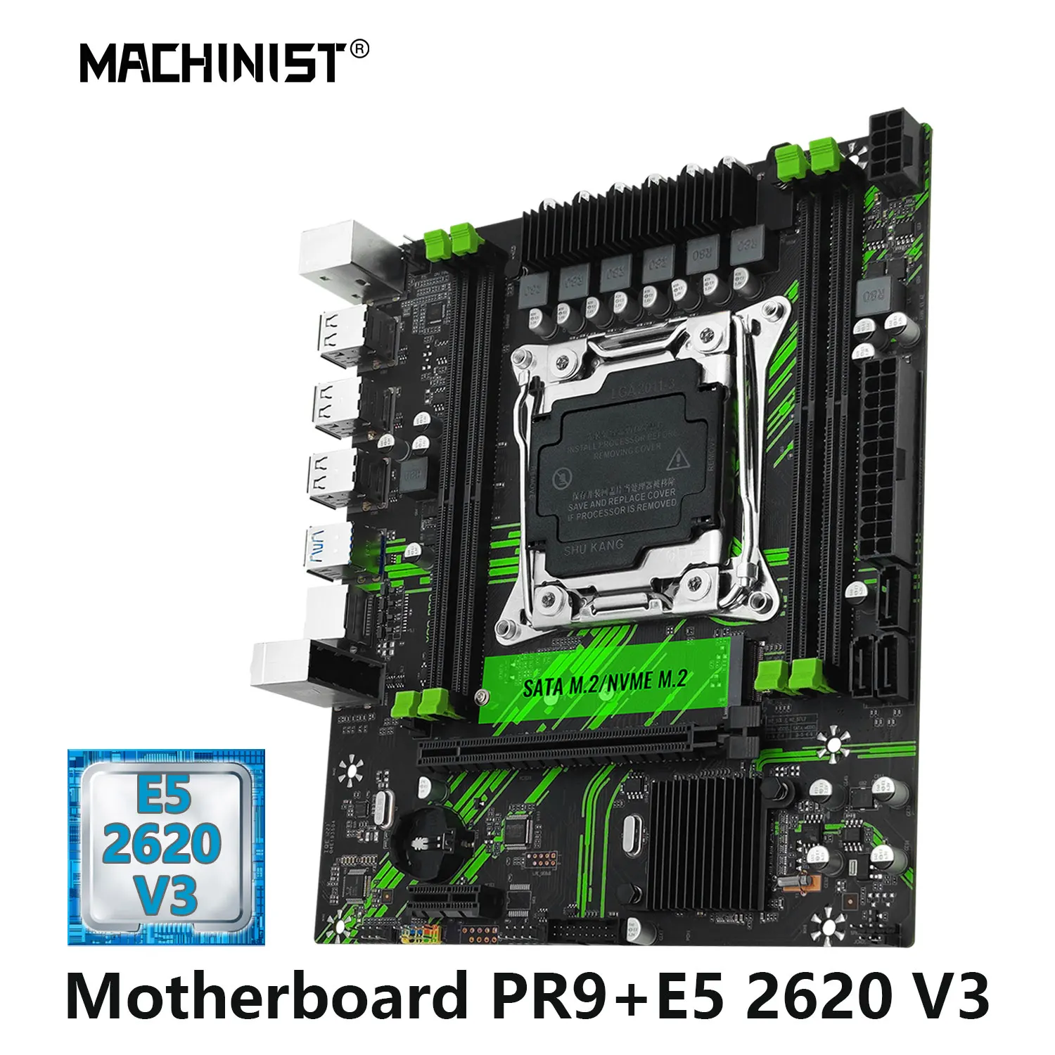 MACHINIST-Conjunto de placa base X99, procesador de CPU Xeon LGA 2011-3 E5 2620 V3, memoria RAM DDR4 de cuatro canales, M-ATX NVME/SATA M.2 PR9