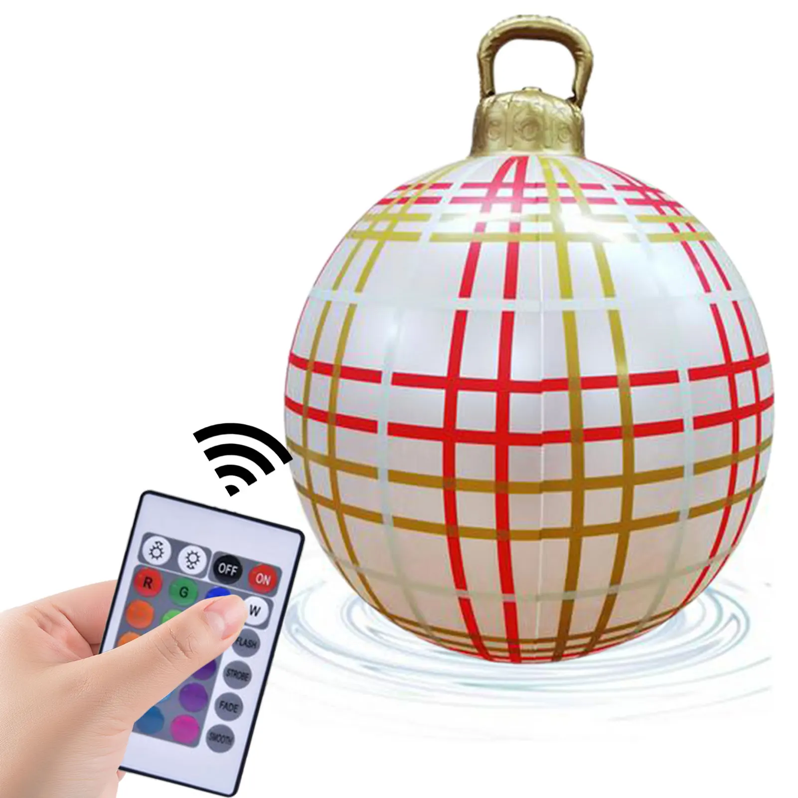 

Светящийся надувной Рождественский шар из ПВХ, 16 цветов света и несколько режимов светильник щения, украшение для дома и сада, рождественск...