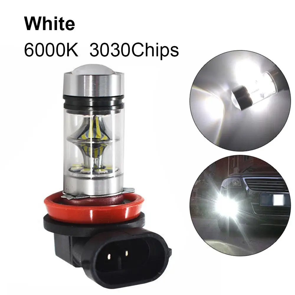 

H11 H8 100w 6000k Waterproof Fog Light Superbright Led Driving Bulb Dustproof Drl Daytime Running Light Car Accessories