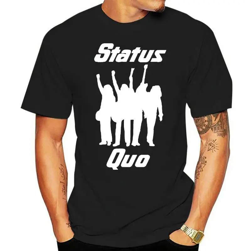 

STATUS QUO SILHOUETTE BAND Music Red, Black or White (S-3XL) T-SHIRT 2022 New 100% Cotton Top Quality Top Tee T SHIRT