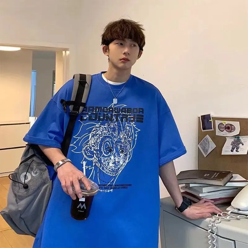 

Short-sleeved T-shirt Summer Loose Five-point Sleeve 2022 New Fashion Net Red Trend Ins Simple Printing Top