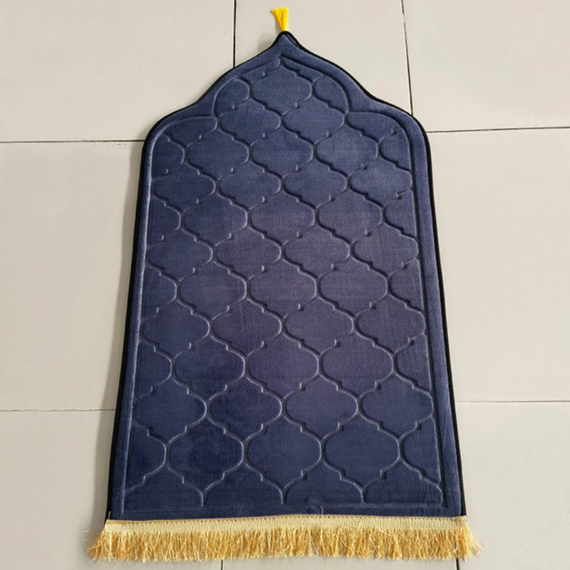 

Prayer Mat for Muslim Ramadan Flannel Carpet Worship Kneel Embossing Floor Carpets Non-slip Soft Portable Travel Prayer Rug