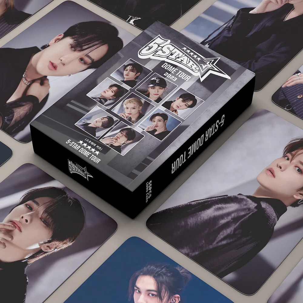 

55 шт./коробка KPOP бродячие Детские 5-звездочные купольные походные концертные музыкальные сценические фото-карты Lee знаем Хан Феликс двусторонние ломо-карты Поклонники подарки