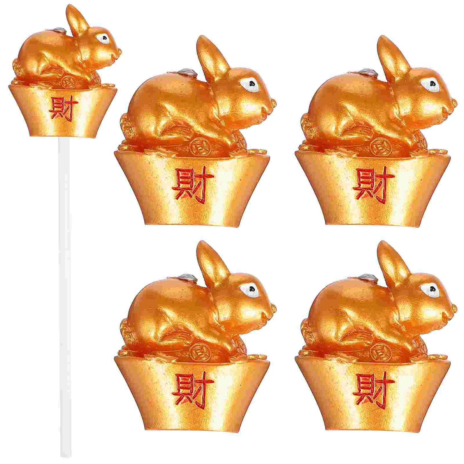 

5pcs Year Of Rabbit Inserted Creative Miniature Rabbit Miniature Toppers Rabbit Cake Decorations Rabbit Cake Picks