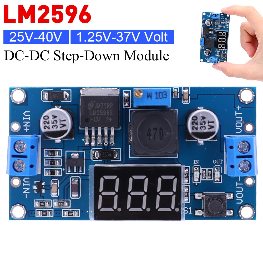 LM2596 DC-DC Step-Down Модуль питания электронный стабилизатор напряжения вход 25 в-40 в выход 1,25 в-37 в Регулируемый регулятор напряжения