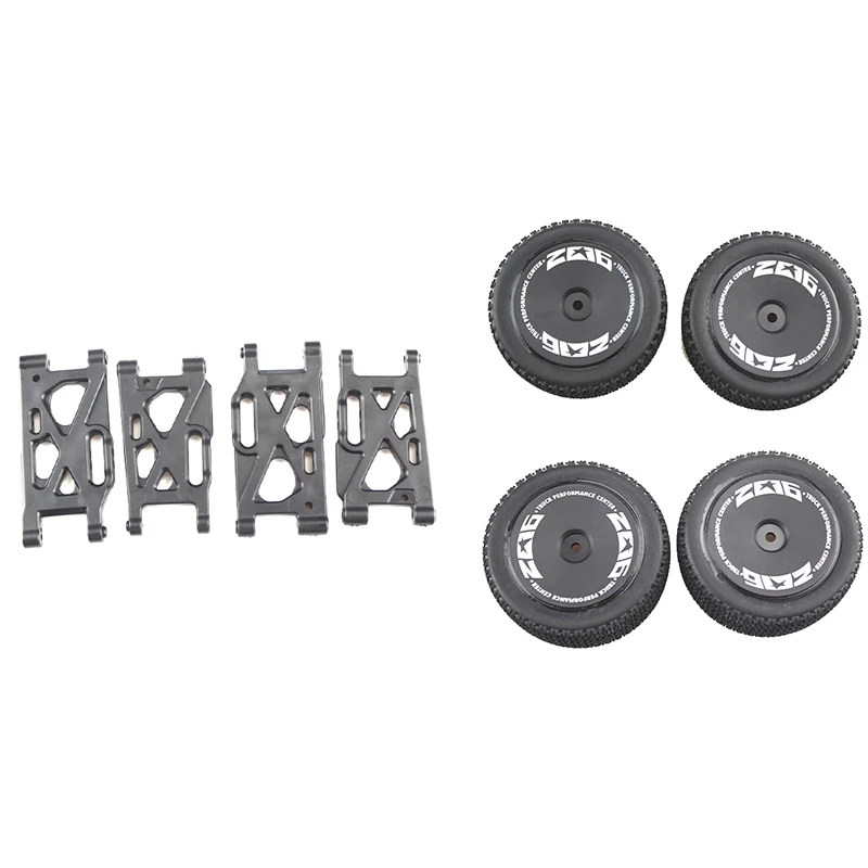 

For Wltoys 144001 1/14 Metal RC Car Spare Parts Front Tire Rear Tire With Front And Rear Swing Arm Set Part