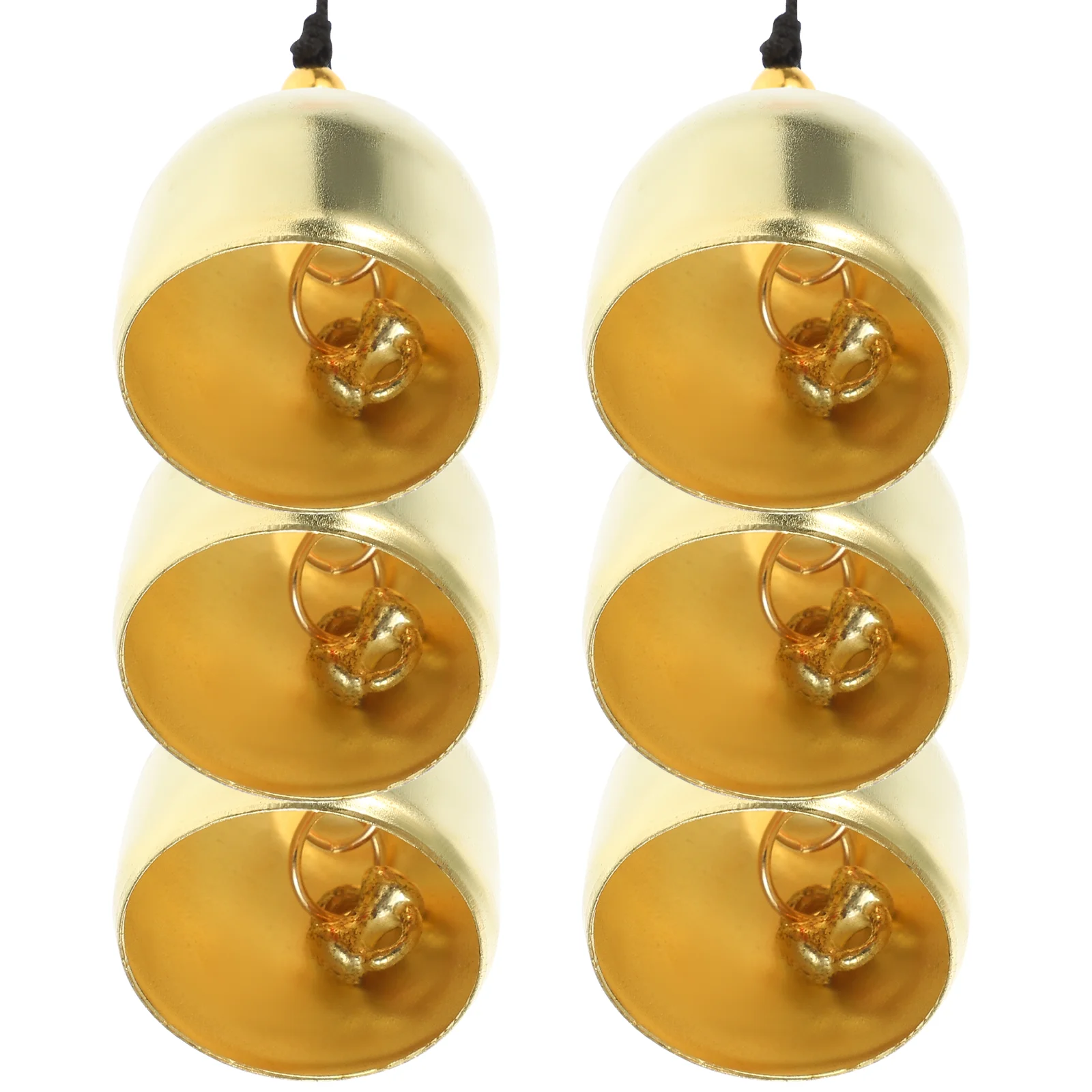 

6 Sets Wind Chime Material Black Decor Vintage Style Bell Collar Charm Wedding Keychain Alloy Windchime Bell