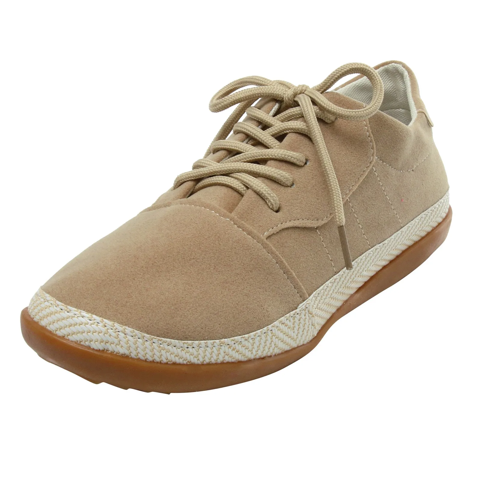 

Туфли женские однотонные на шнуровке, Повседневные Удобные дышащие замшевые туфли на плоской подошве, с круглым носком