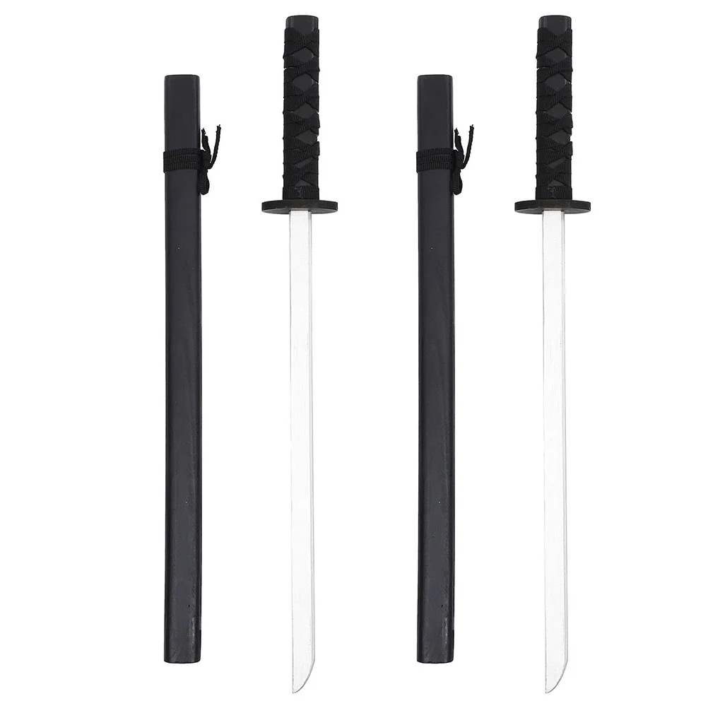 

2 Pcs Japanese Samurai Childrens Toys Party Cosplay Halloween Wood Swords Kids Plaything Katana