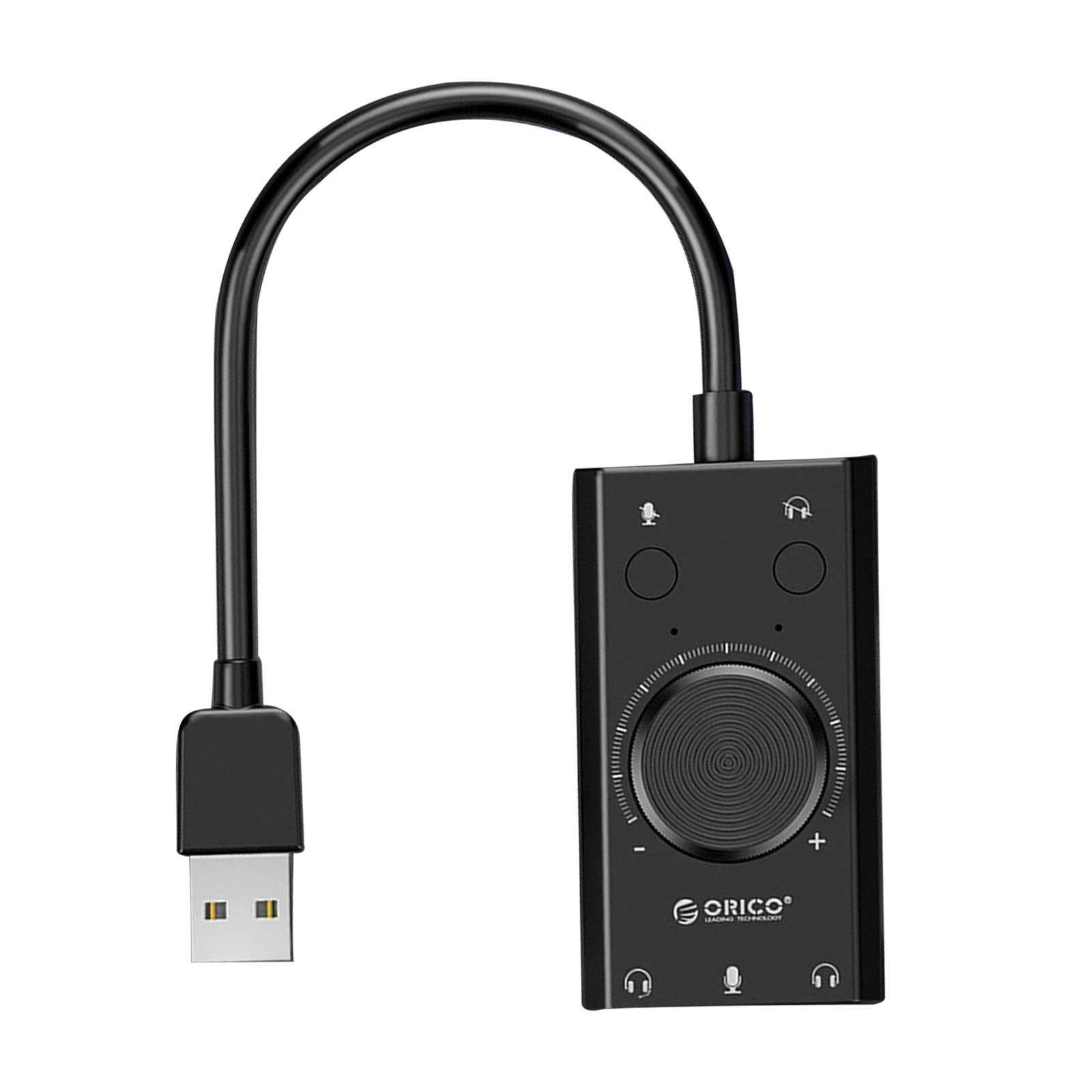 

External USB Sound Card Stereo Mic Speaker Headset Audio Jack 3.5mm Cable Adapter Mute Switch Volume Adjustment Free Drive