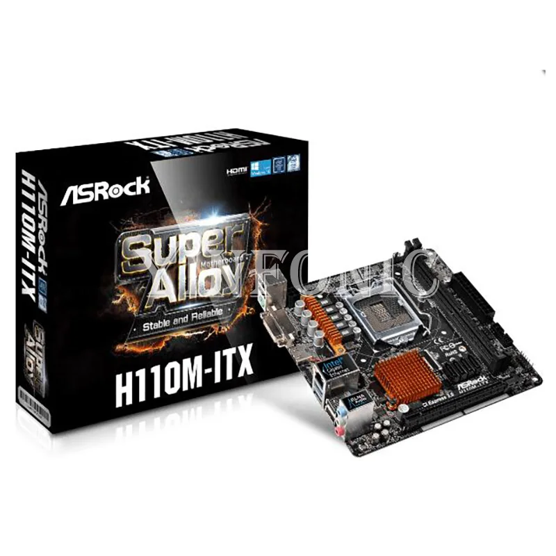 

H110M-ITX материнская плата Mini-ITX LGA 1151 2x DDR4 32G 4xSATA3 6 Гб/с, поддерживает 7-й и 6-й i7 i5 i3, оригинальные упаковочные аксессуары