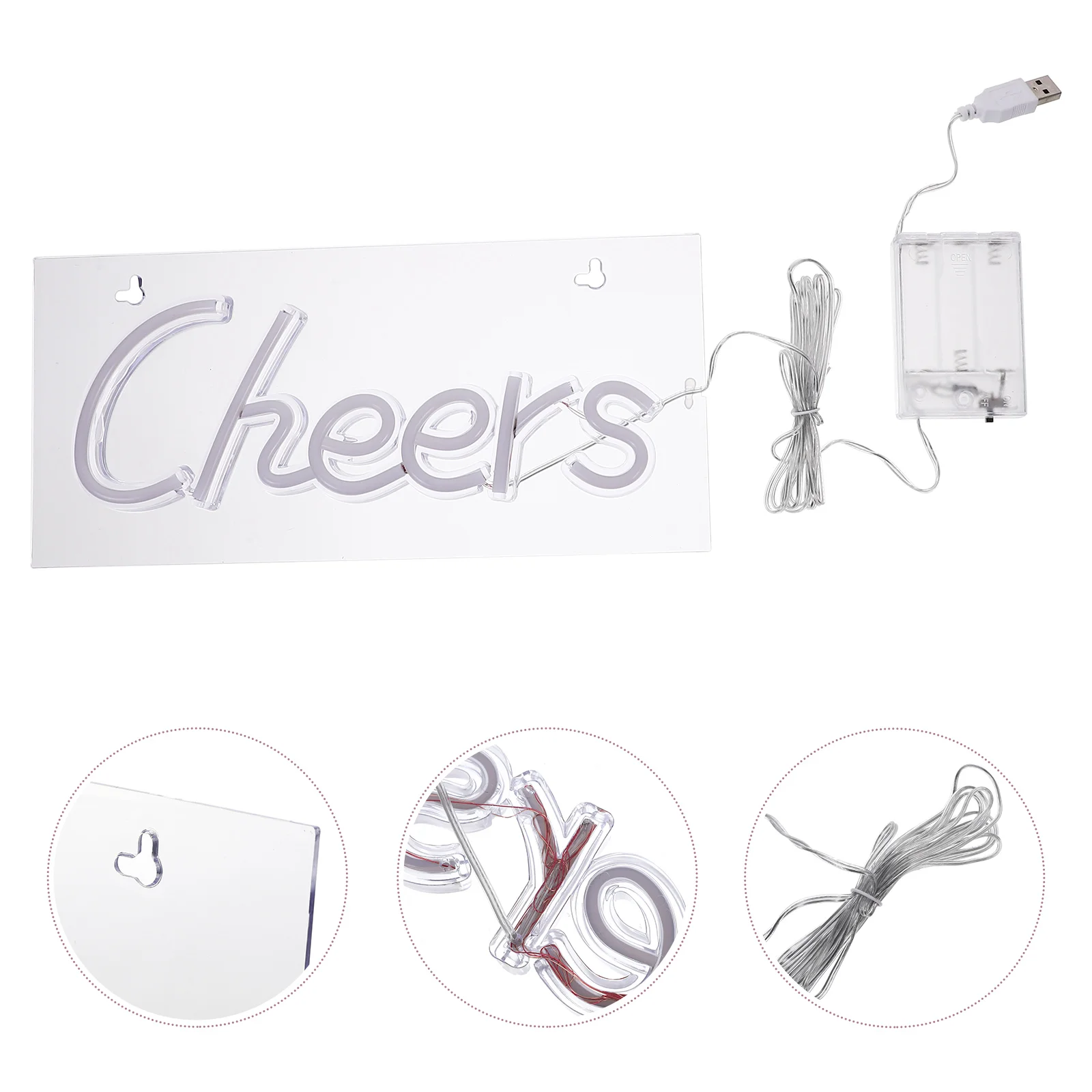 

Bar Lamp Decor LED Neon Sign House Accessories Home Small Night Warm White Cart