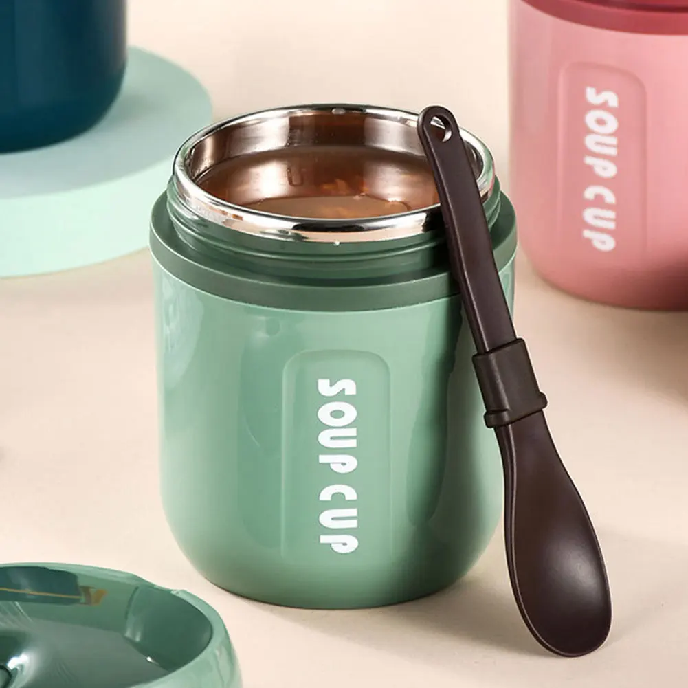 Контейнер для супа из нержавеющей стали Bento с ложкой Ланч-бокс пищевая банка