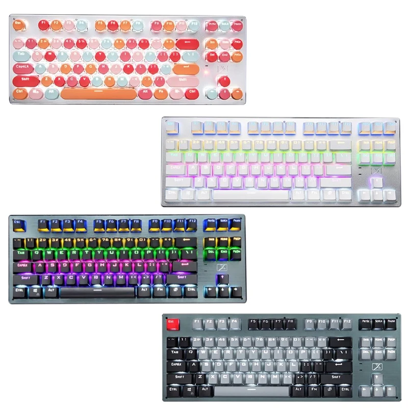 

Механическая клавиатура с 87 клавишами, 2,4G, беспроводная и Bluetooth, трехрежимная перезаряжаемая игровая клавиатура для планшета MAC