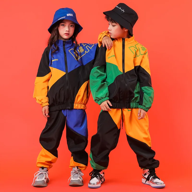 

Children Hip Hop Clothing Dance Costumes for Girls Boys Jazz Ballroom Dancing Clothes Kids Dancewear Outfits Coat Pants Stage