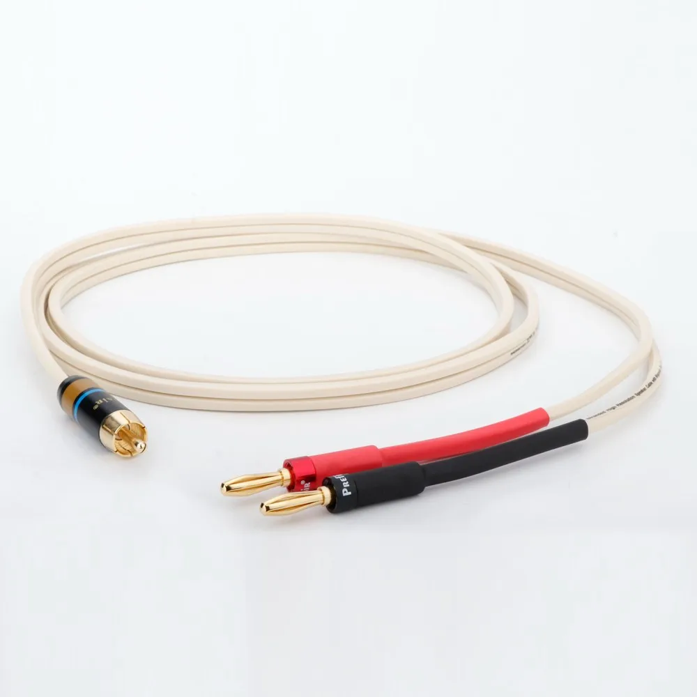 

Monster OFC Speaker Cable RCA to Dual Banana Plug Spade 2Y 1m 2m 3m for AMP Soundbox Sub-woofer Gold Plating Audio Cable