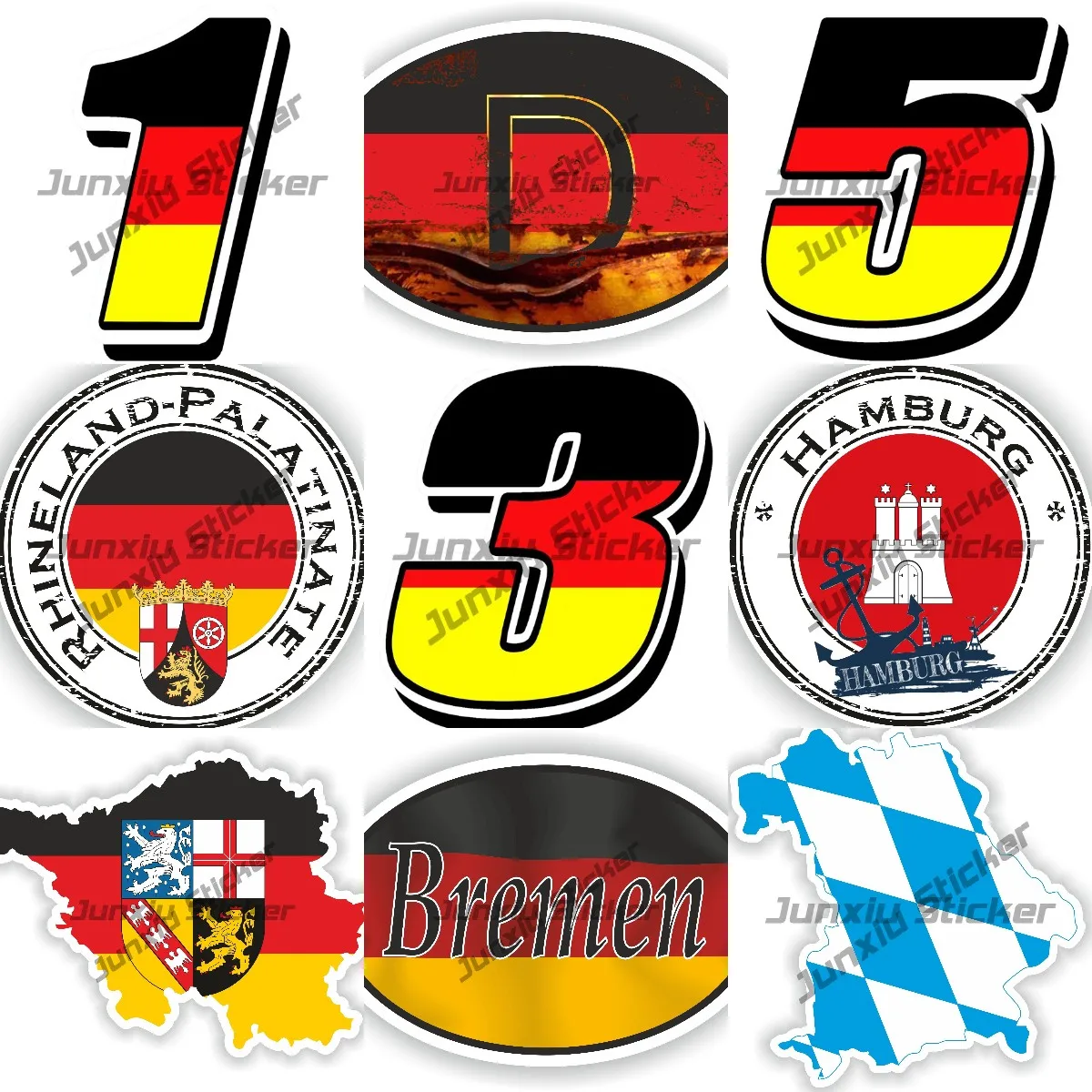Гамбург Бавария Rhineland-Palatinate Rheinland-Pfalz Германия Печать Наклейка Круглая идея