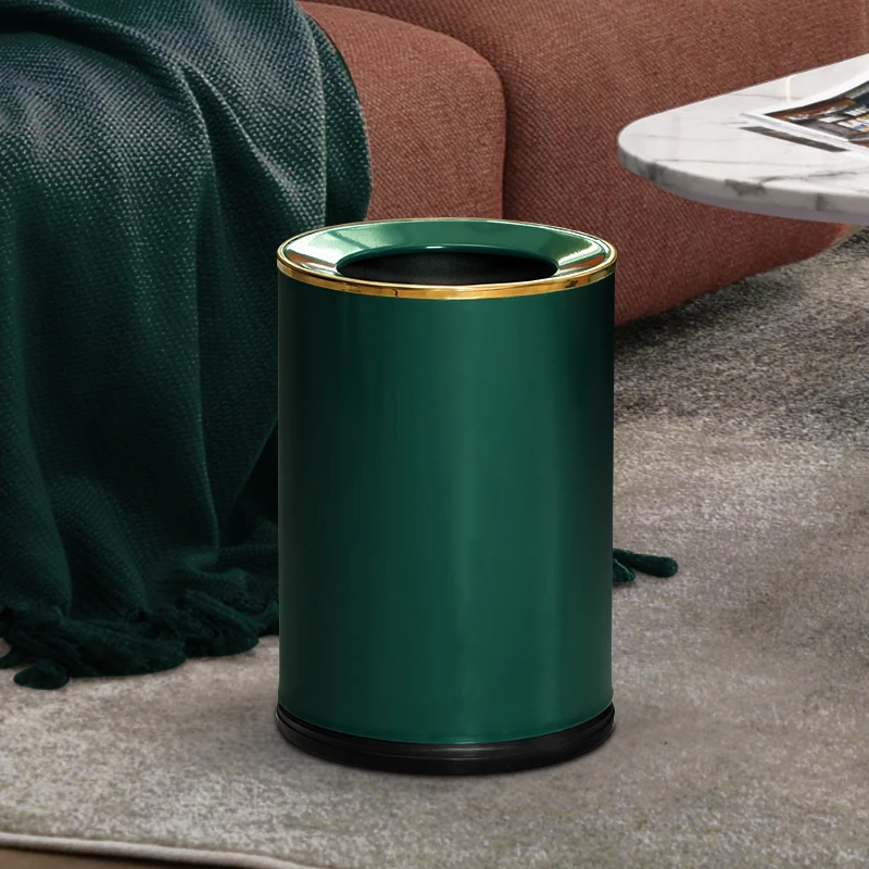 Nordic Living Room Trash Can Elegant Office Metal Big Office Designer Trash Can Storage Hotel Cubo De Basura Home Accessories