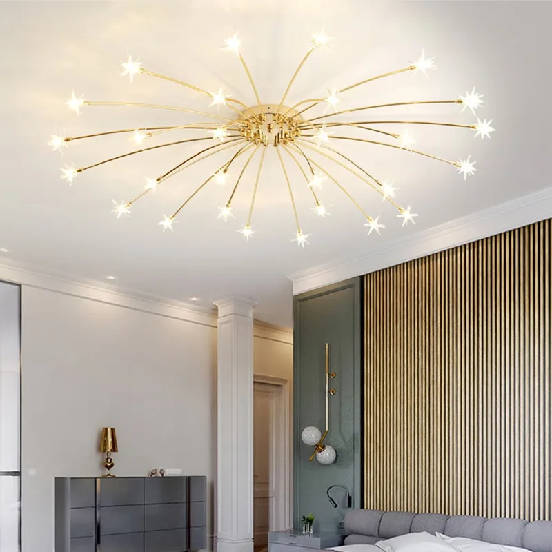

Nordic Modern Romantic Ceiling Lamp Dandelion Starry Sky Led Lights Art Internet Celebrity Living Dining Room Public House Lamps